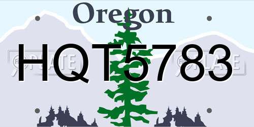 HQT5783 Oregon License Plate