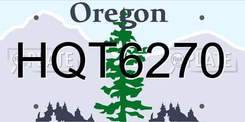 HQT6270 Oregon License Plate