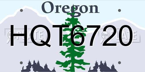 HQT6720 Oregon License Plate