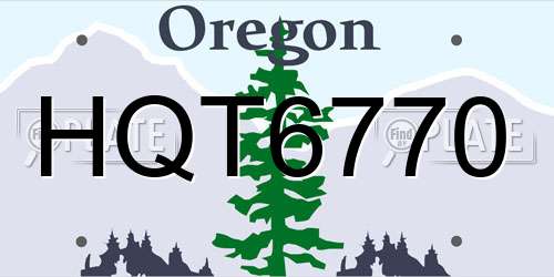 HQT6770 Oregon License Plate