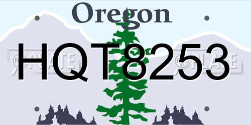 HQT8253 Oregon License Plate