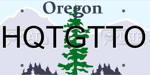 HQTGTTO Oregon License Plate