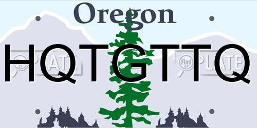 HQTGTTQ Oregon License Plate