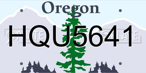 HQU5641 Oregon License Plate