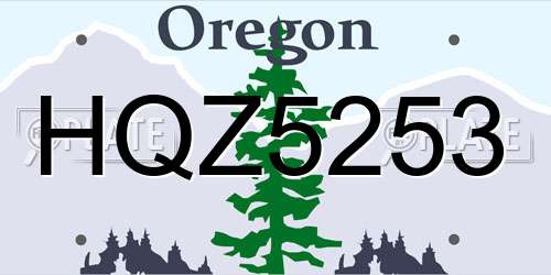 HQZ5253 Oregon License Plate