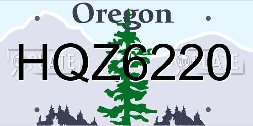 HQZ6220 Oregon License Plate