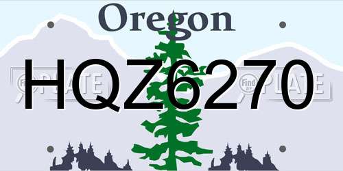 HQZ6270 Oregon License Plate