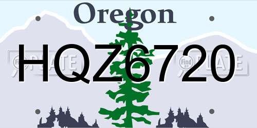 HQZ6720 Oregon License Plate