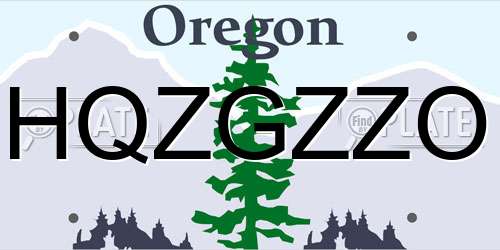 HQZGZZO Oregon License Plate