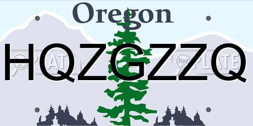 HQZGZZQ Oregon License Plate