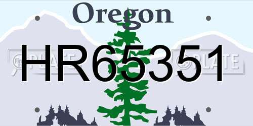 HR65351 Oregon License Plate