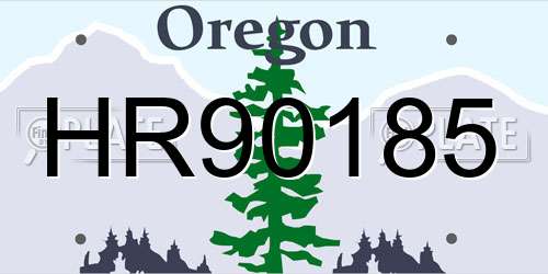 HR90185 Oregon License Plate