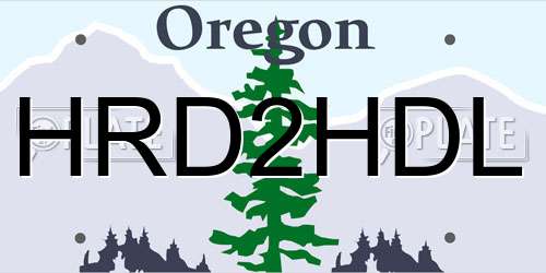 HRD2HDL Oregon License Plate