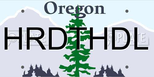 HRDTHDL Oregon License Plate