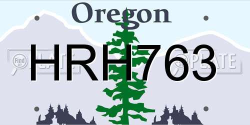HRH763 Oregon License Plate