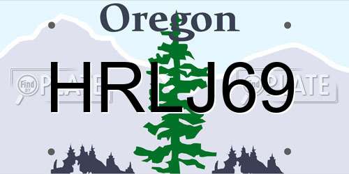 HRLJ69 Oregon License Plate