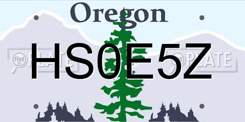 HS0E5Z Oregon License Plate