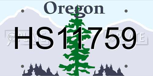 HS11759 Oregon License Plate