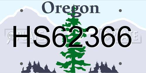 HS62366 Oregon License Plate