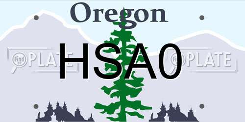 HSA0 Oregon License Plate