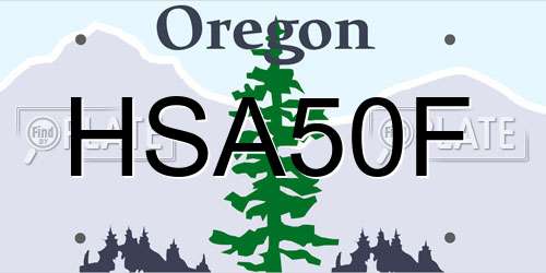 HSA50F Oregon License Plate