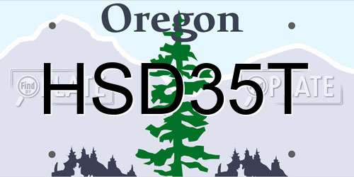 HSD35T Oregon License Plate