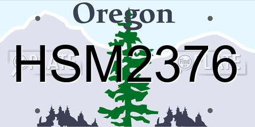 HSM2376 Oregon License Plate