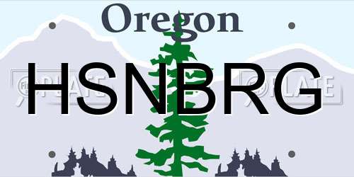 HSNBRG Oregon License Plate
