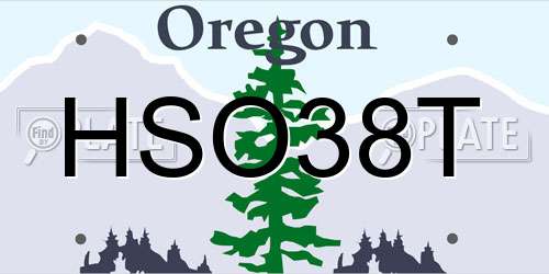 HSO38T Oregon License Plate