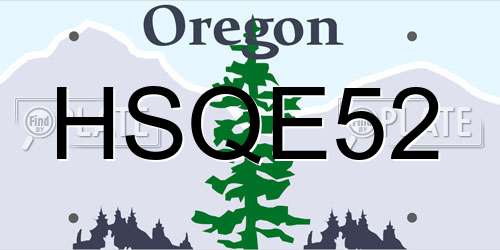 HSQE52 Oregon License Plate
