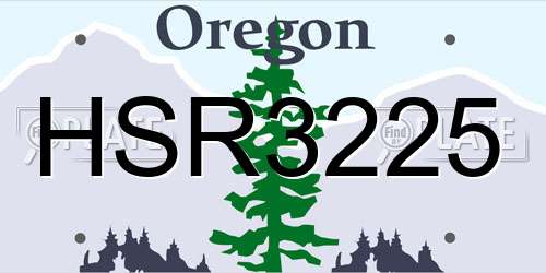 HSR3225 Oregon License Plate