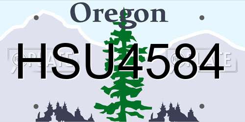 HSU4584 Oregon License Plate