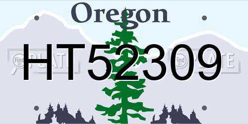 HT52309 Oregon License Plate