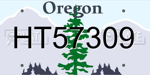 HT57309 Oregon License Plate