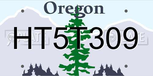 HT5T309 Oregon License Plate