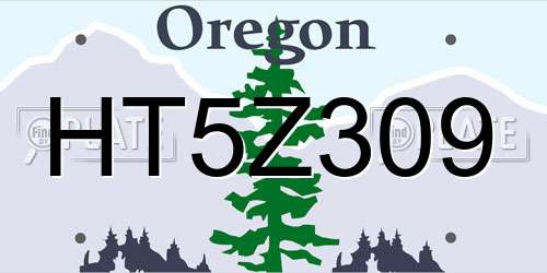 HT5Z309 Oregon License Plate