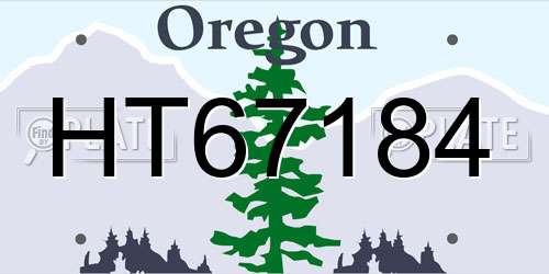 HT67184 Oregon License Plate