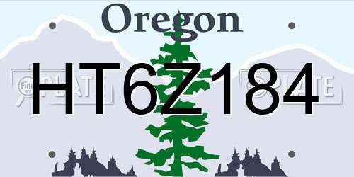 HT6Z184 Oregon License Plate