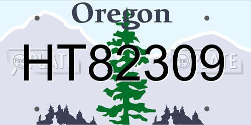 HT82309 Oregon License Plate