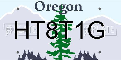 HT8T1G Oregon License Plate