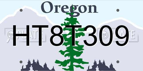 HT8T309 Oregon License Plate