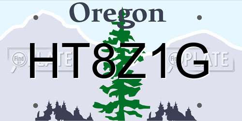 HT8Z1G Oregon License Plate