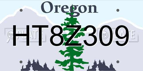 HT8Z309 Oregon License Plate
