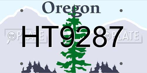 HT9287 Oregon License Plate