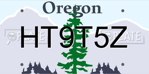 HT9T5Z Oregon License Plate