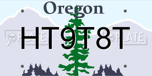HT9T8T Oregon License Plate