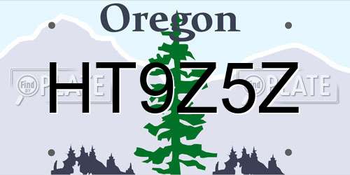 HT9Z5Z Oregon License Plate