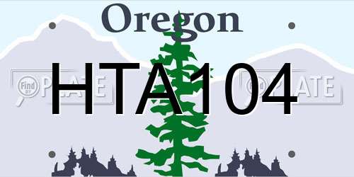 HTA104 Oregon License Plate