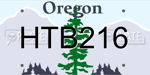 HTB216 Oregon License Plate