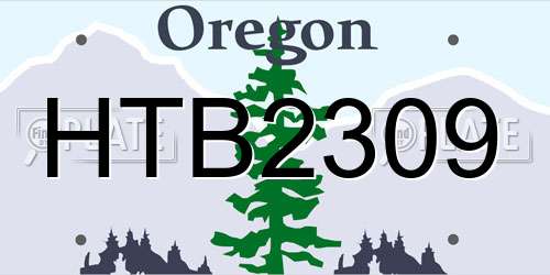 HTB2309 Oregon License Plate